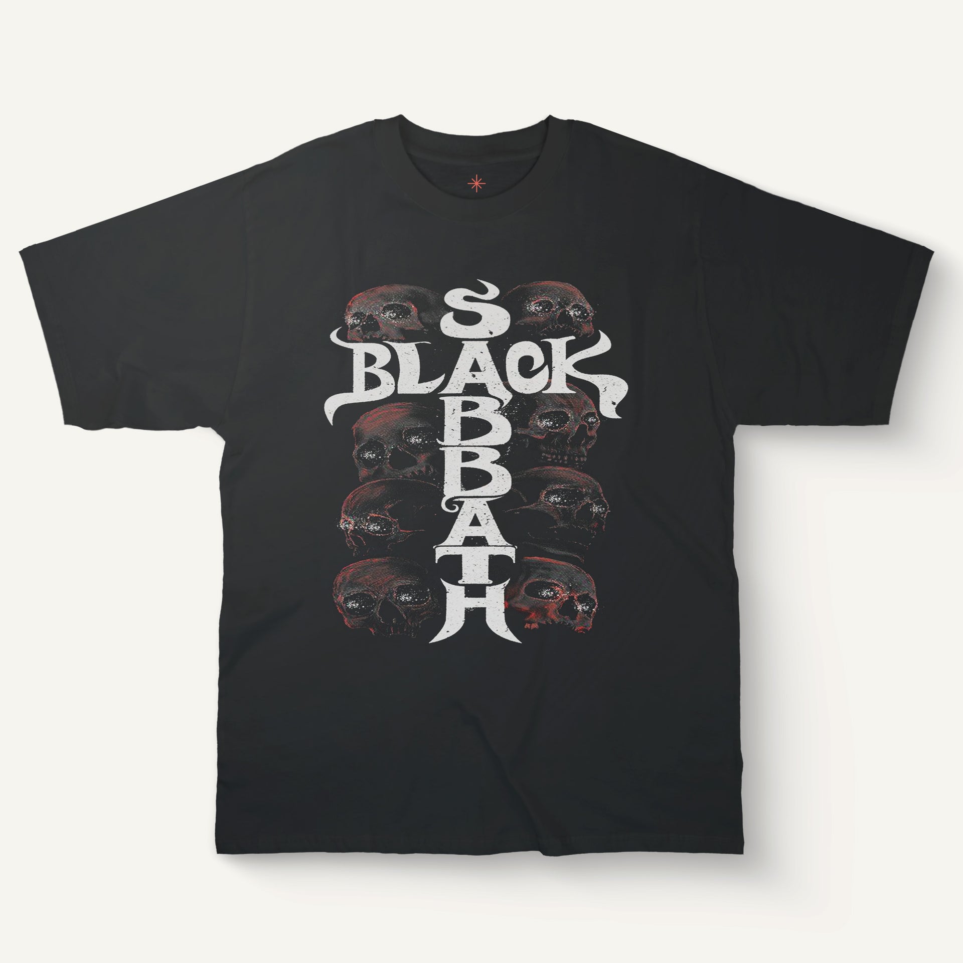 Distressed Gothic Band T-Shirt – Grunge Stacked Skulls Tee