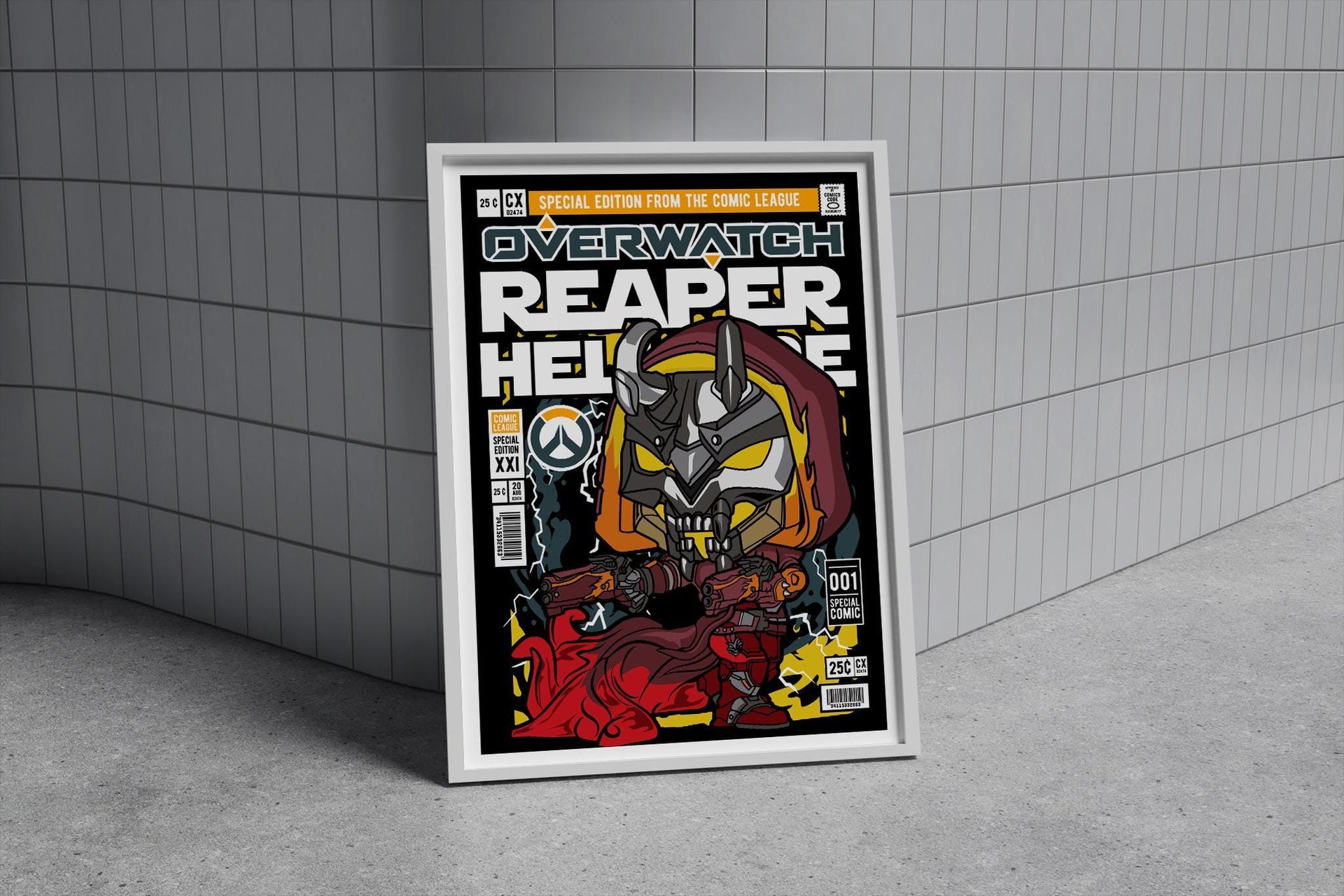 Framed Poster - Overwatch Reaper Comic Parody