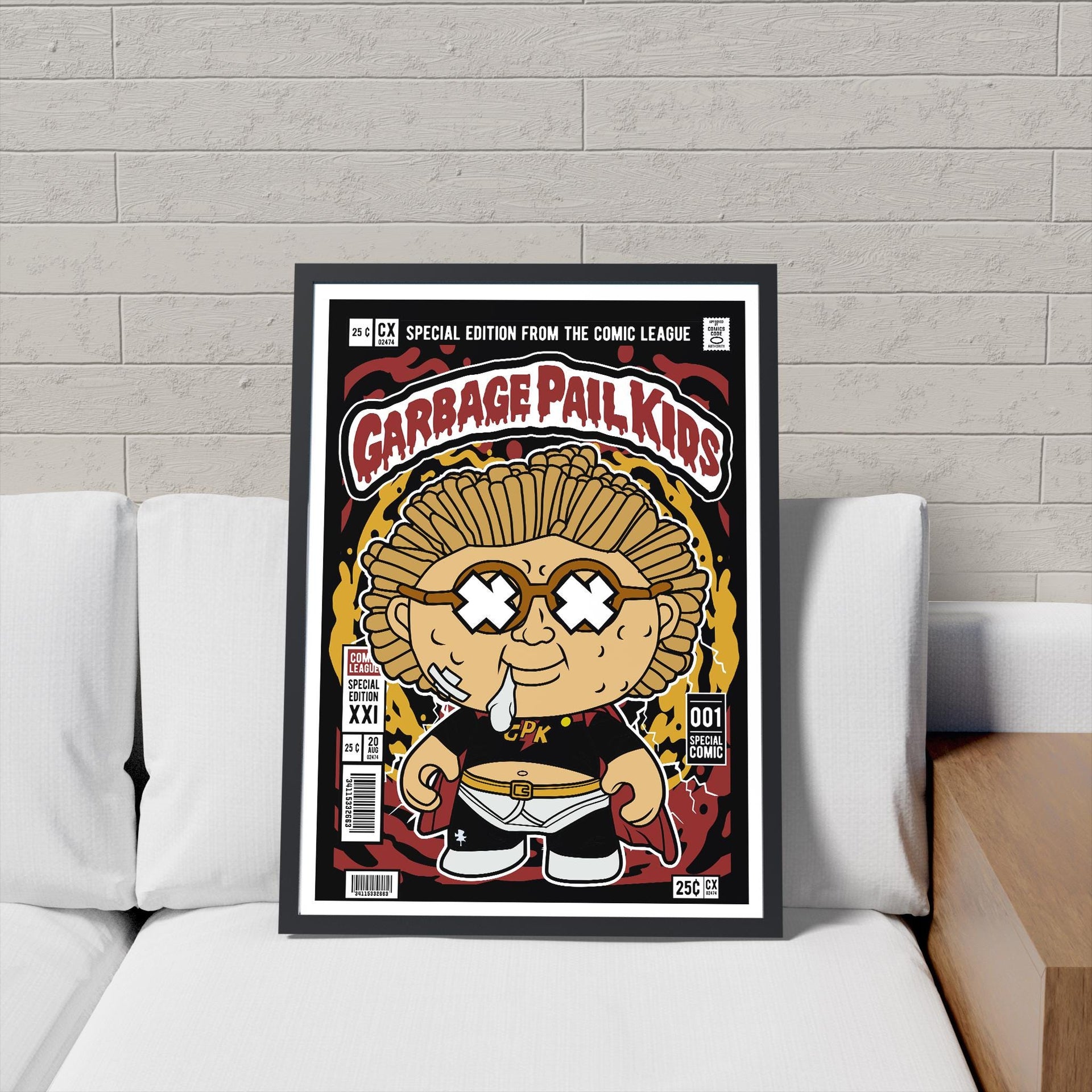 Framed Poster - Garbage Pail Kids Parody Comic Art