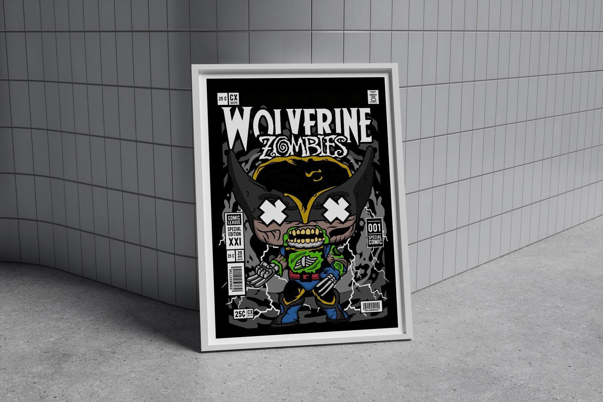 Framed Poster - Wolverine Parody Zombie Comic Art