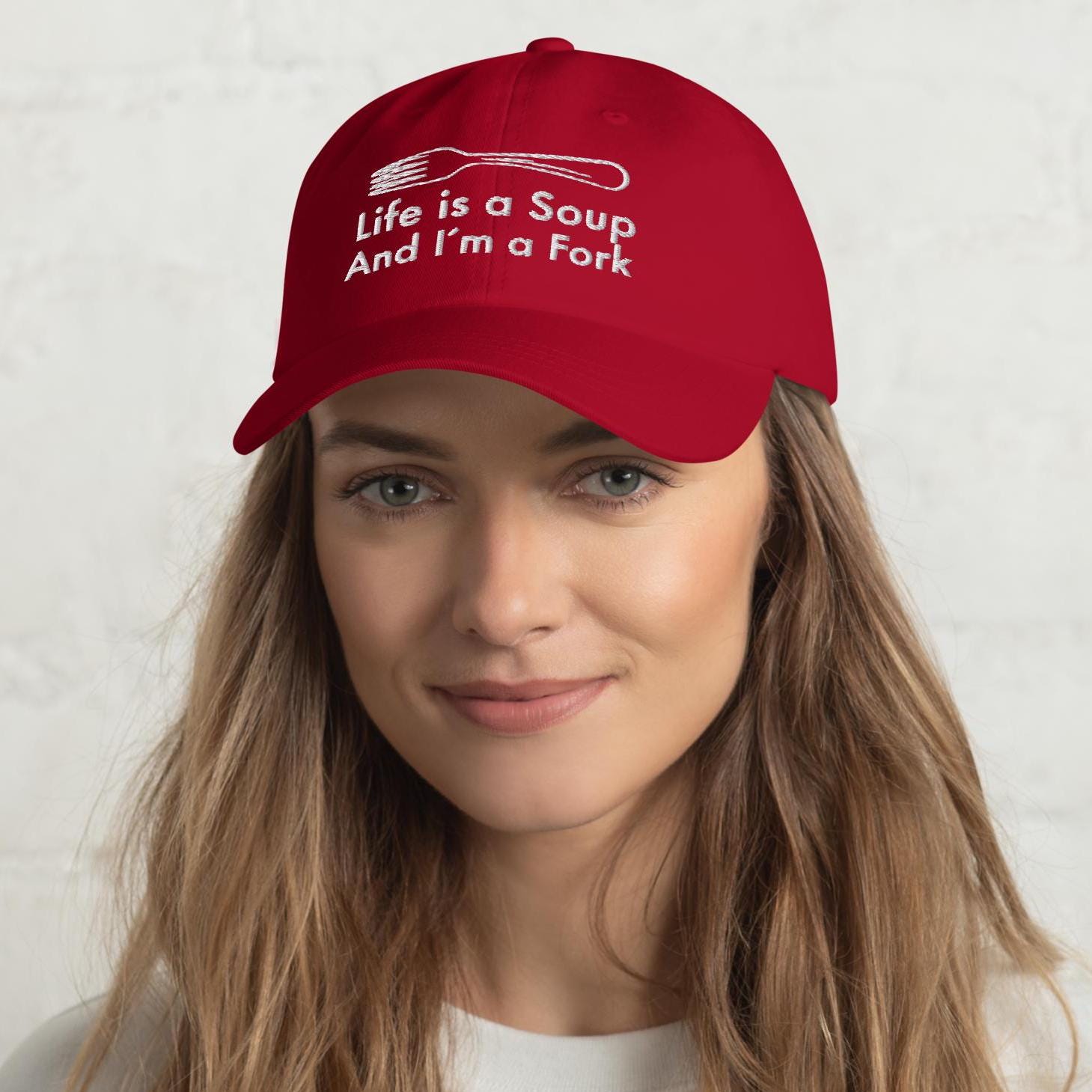 Embroidered Dad Hat: Funny Sarcastic Life Is A Soup Cap