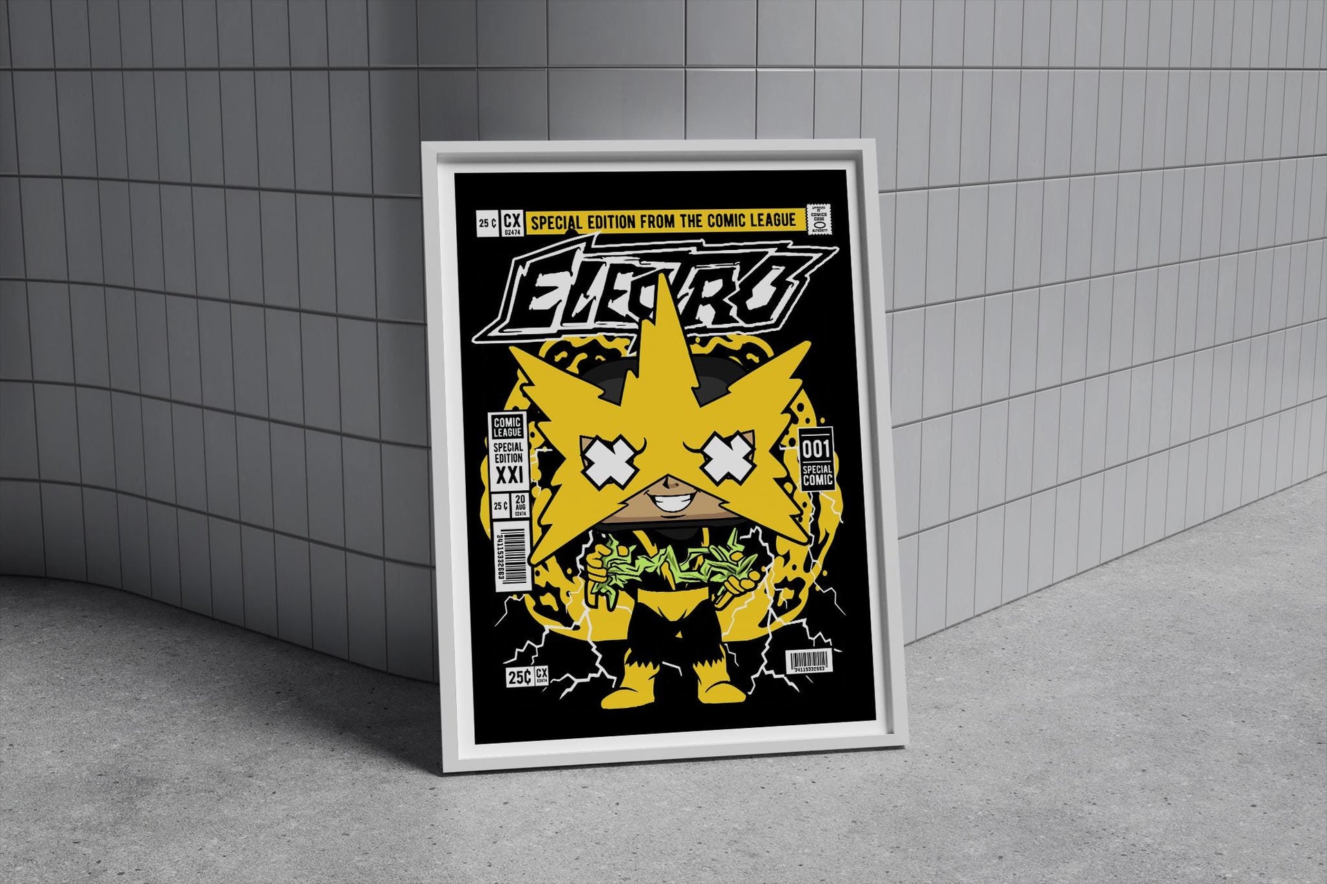 Framed Poster - Electro Comic Parody Vinyl Style