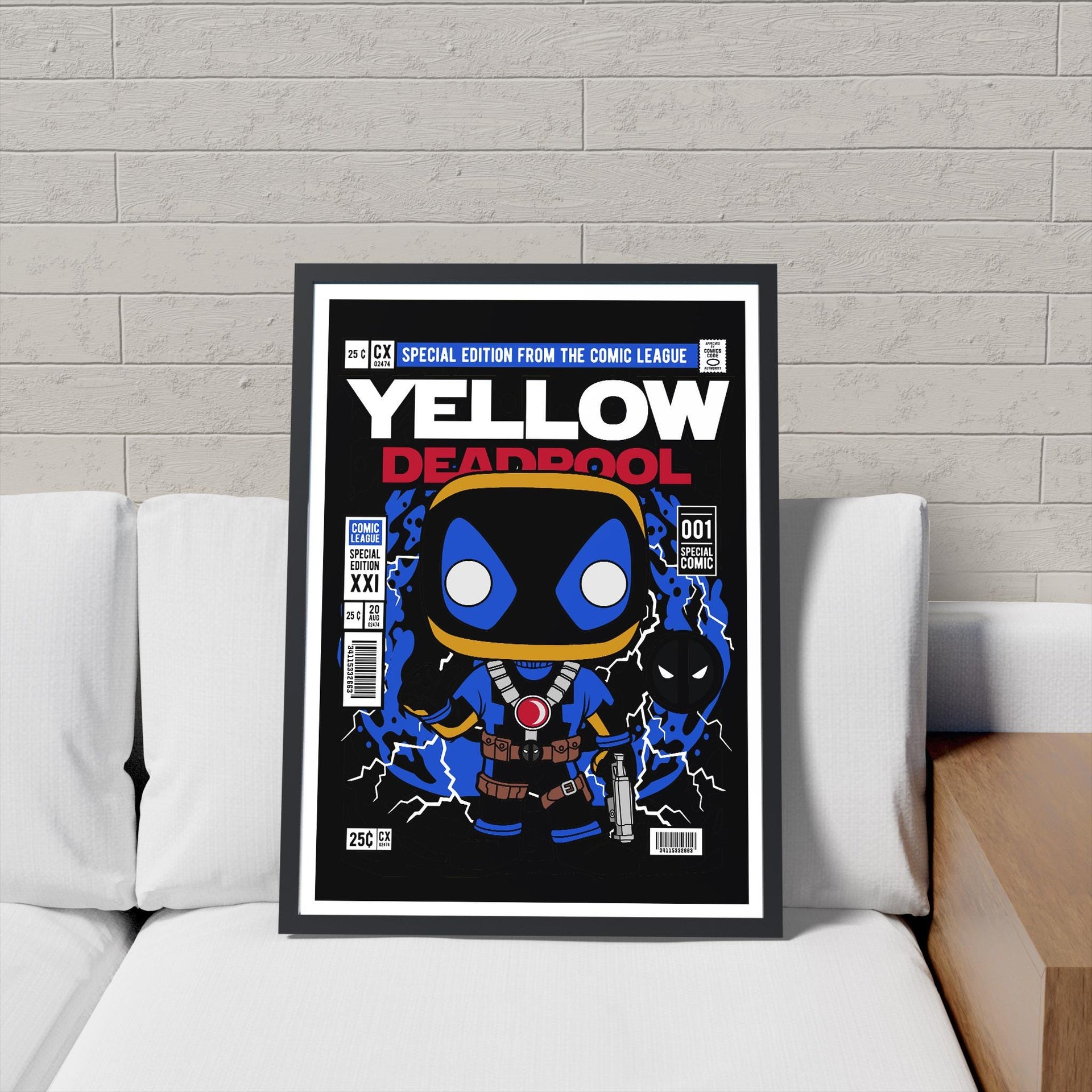 Framed Poster - Deadpool Parody Retro Comic Art