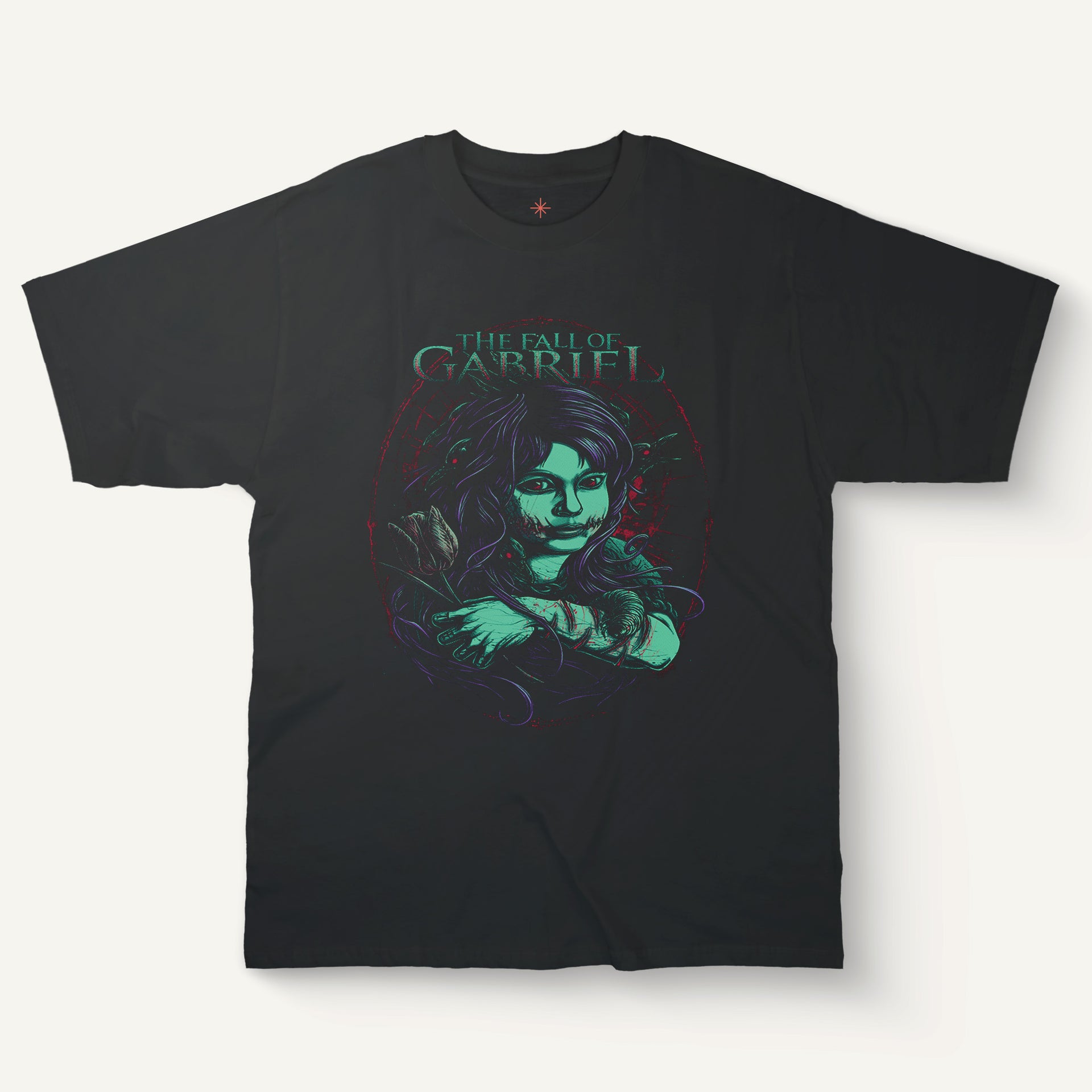 Gothic Tulip Girl T-Shirt – Dark Mystical Art Tee