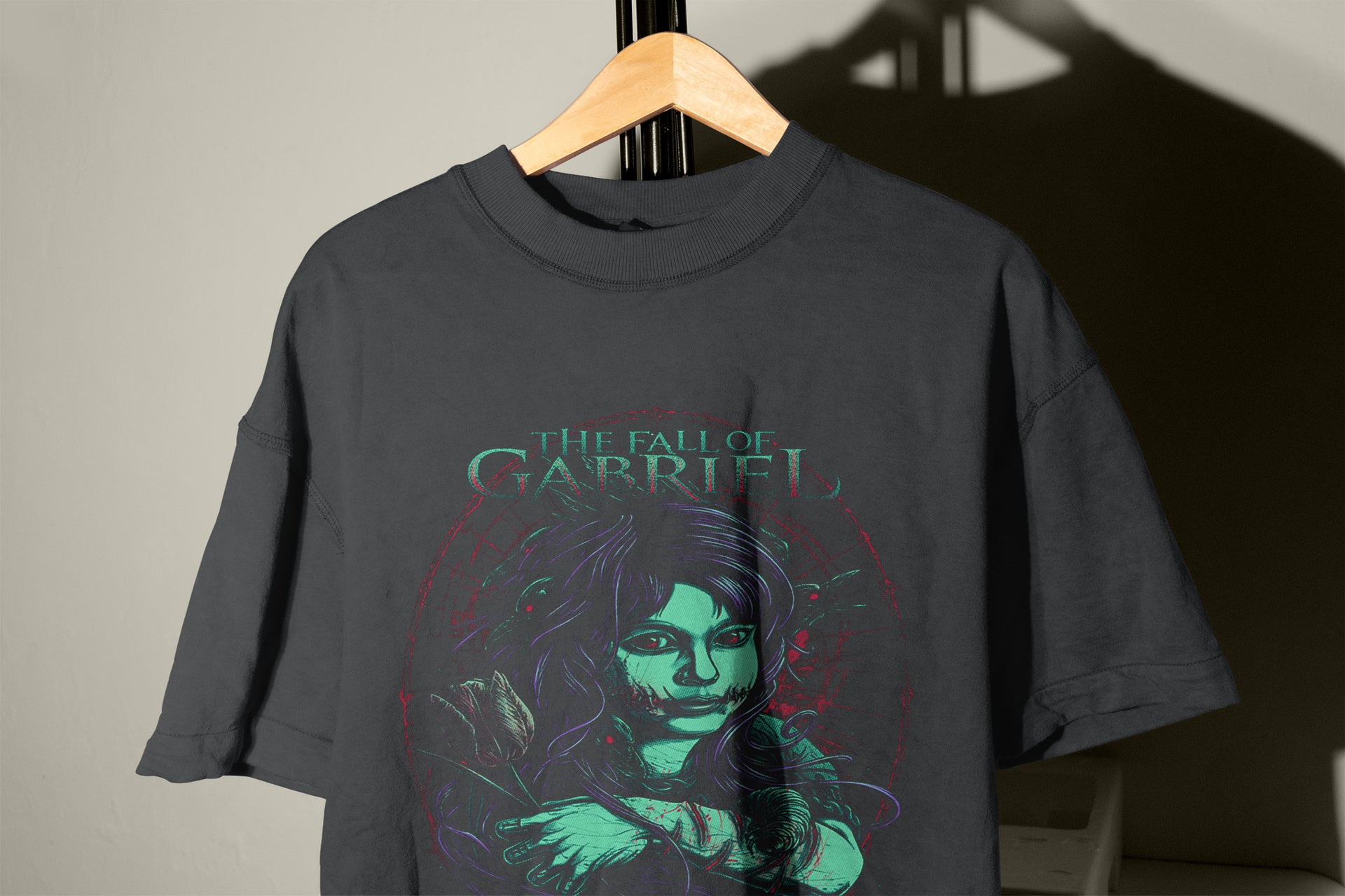 Gothic Tulip Girl T-Shirt – Dark Mystical Art Tee