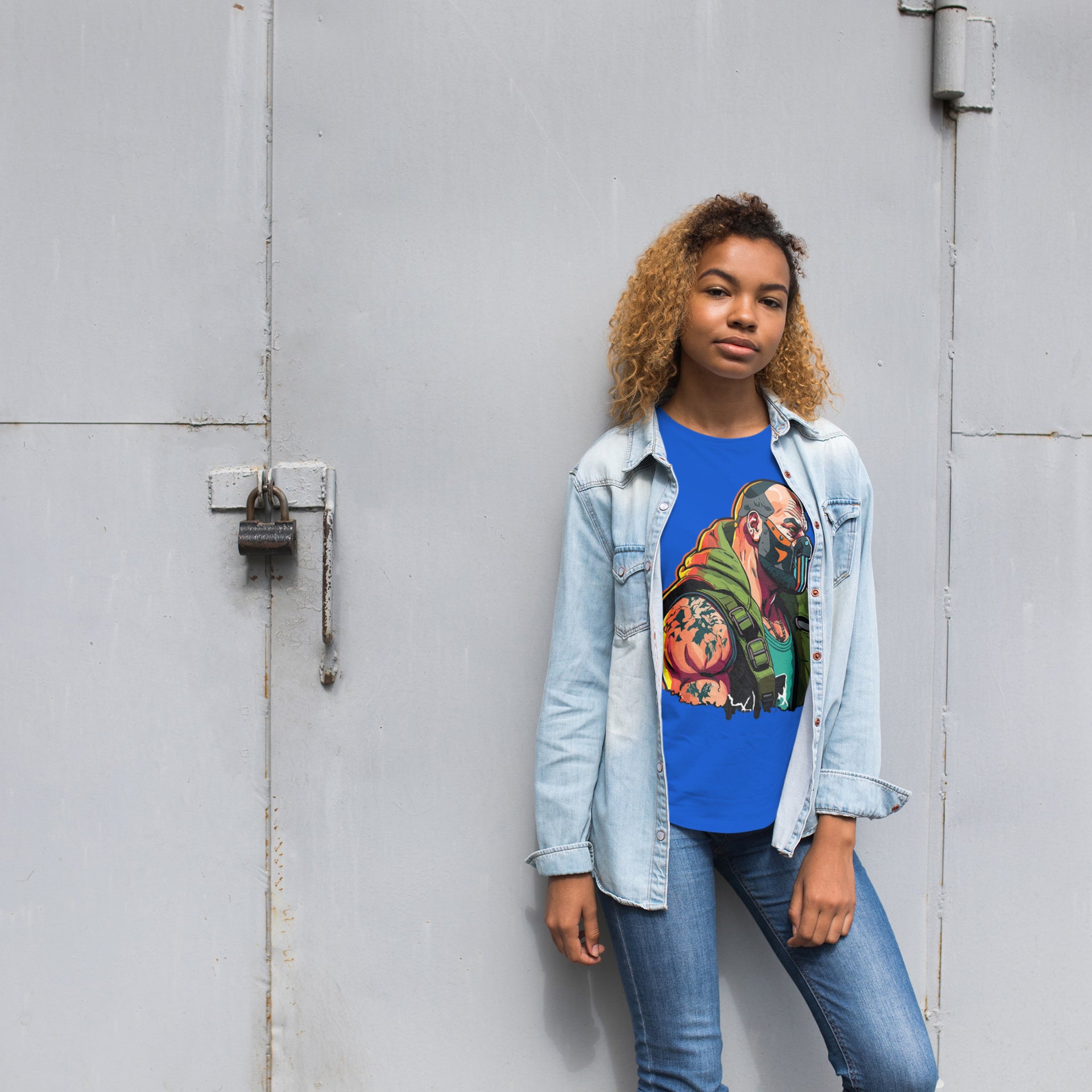 Masked Muscular Man T-Shirt – Comic Superhero Graphic Tee