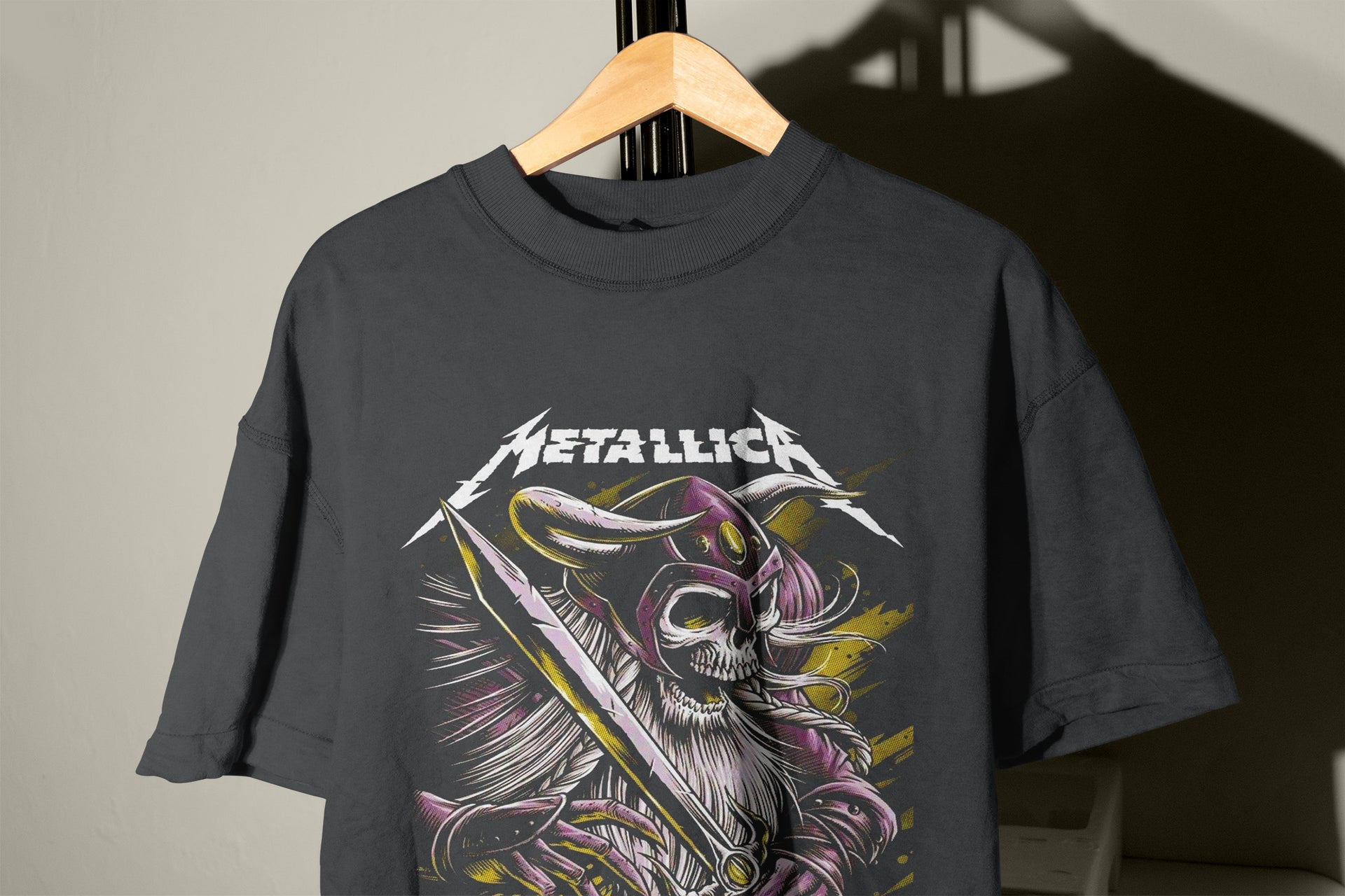 Metallica Viking Warrior T-Shirt – Comic Style Skull T-Shirt