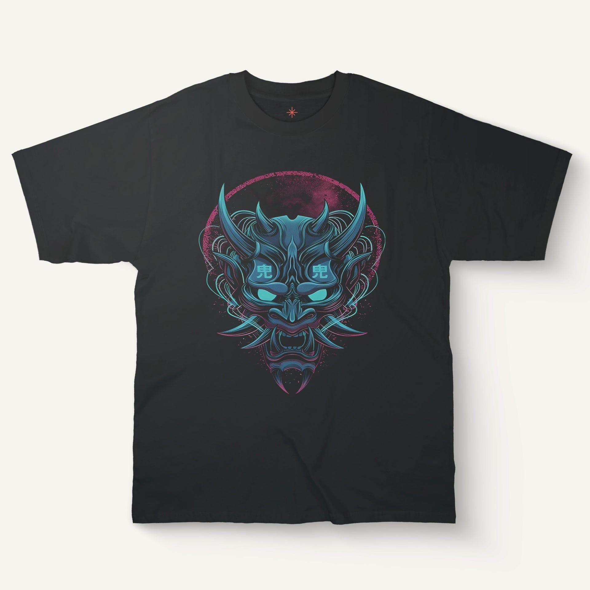 Neon Demon Mask T-Shirt – Glowing Horns Demon Tee