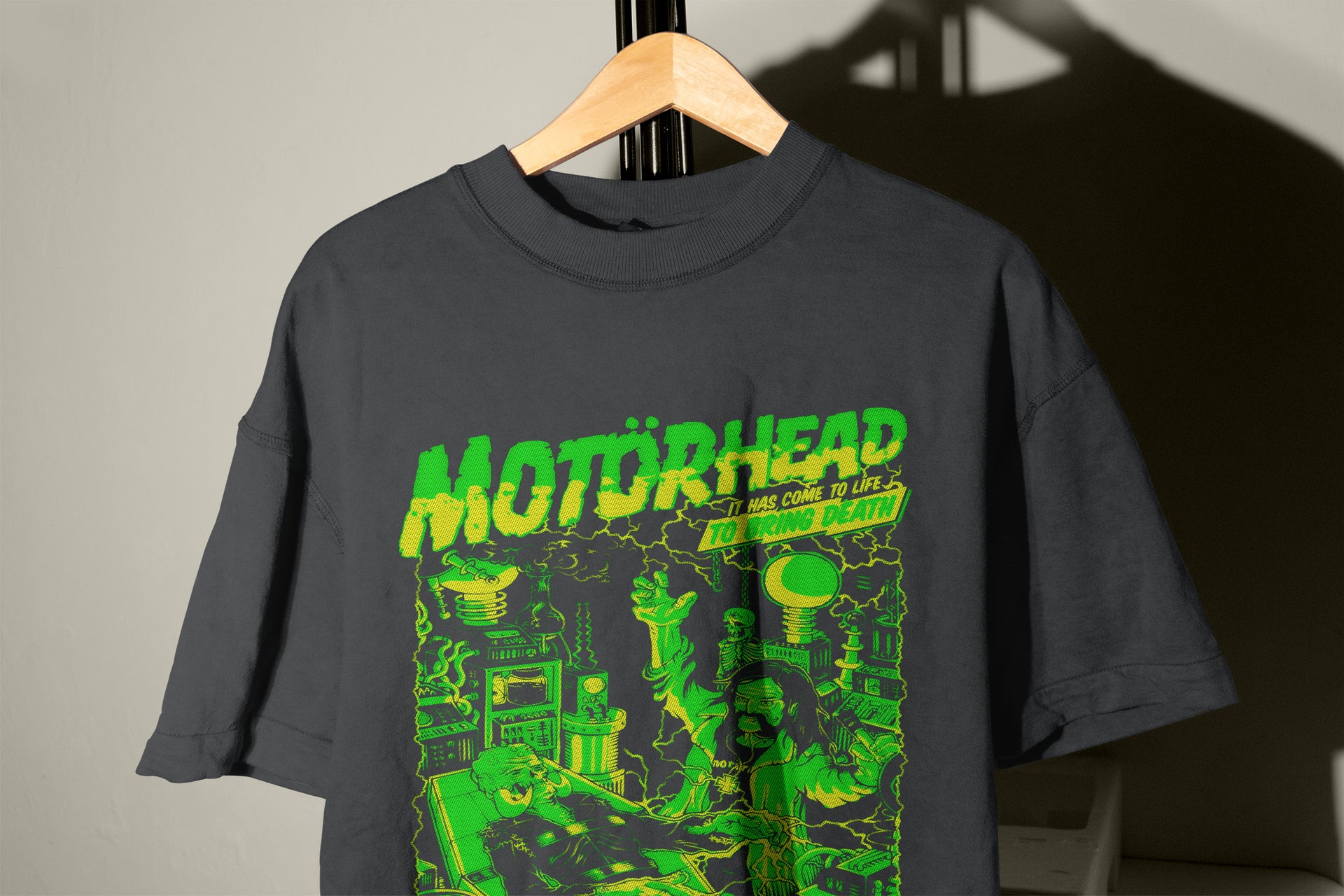 Neon Horror Lab T-Shirt – Retro Mad Scientist Tee