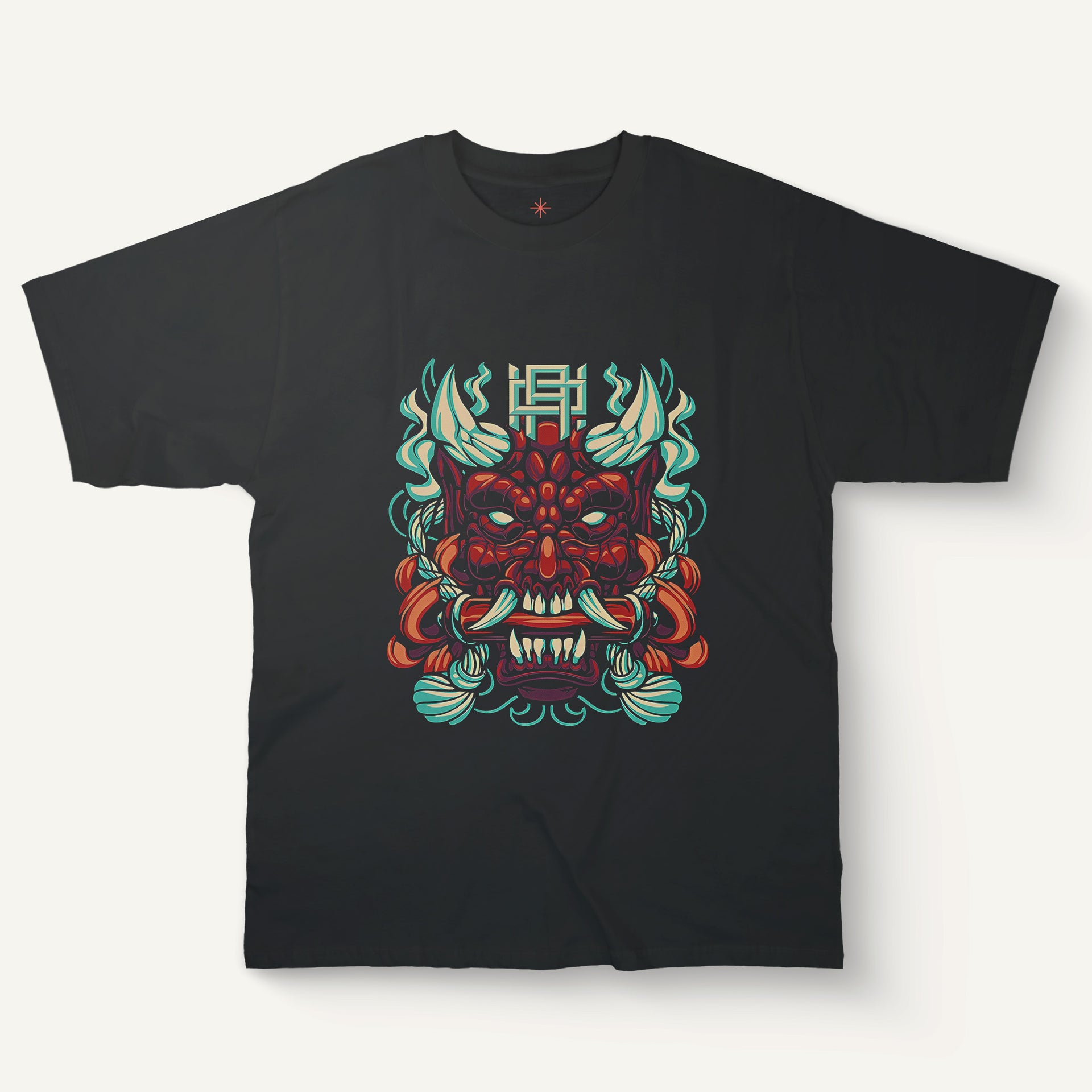 Oni Mask T-Shirt – Neon Flame Oni T-Shirt