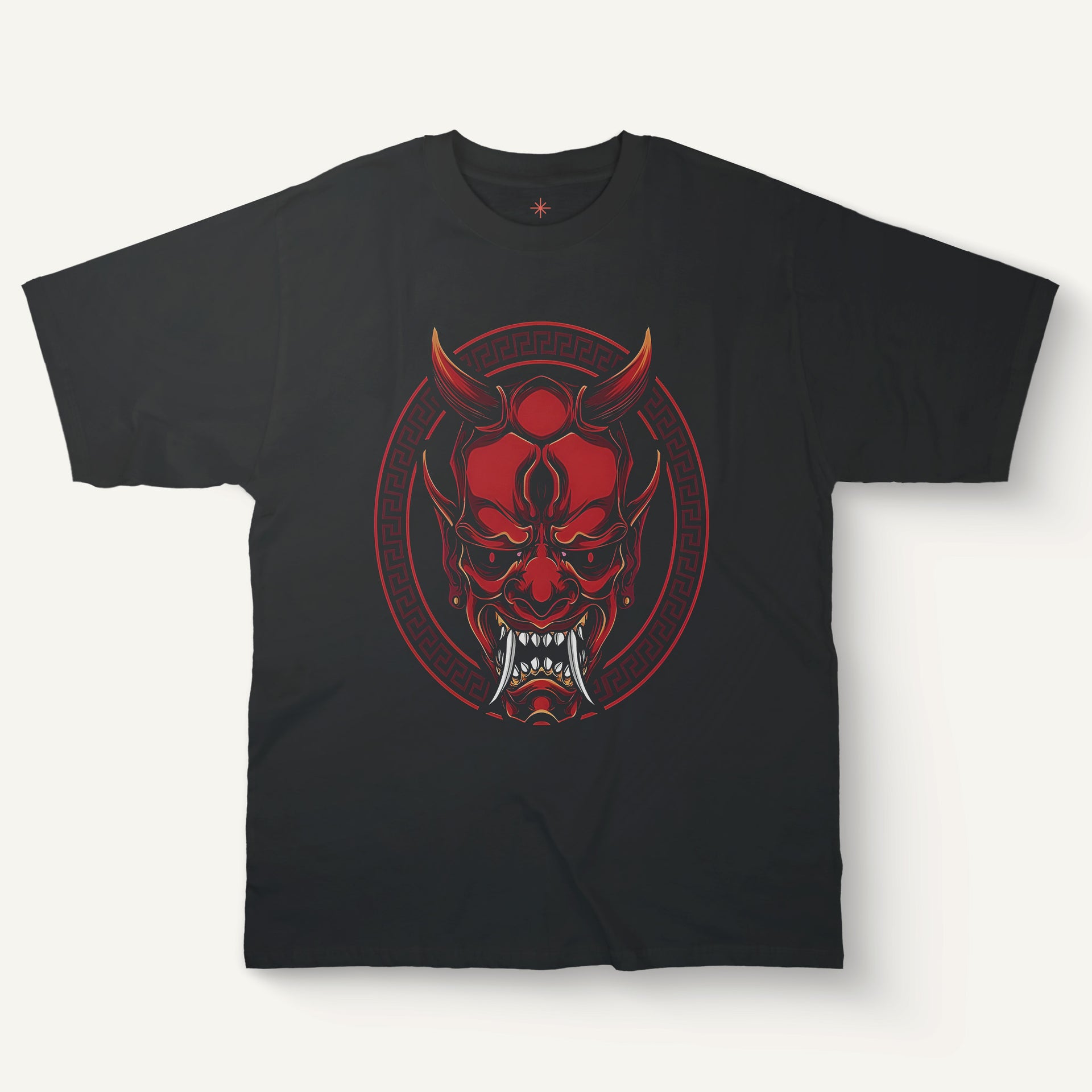 Red Demon Mask T-Shirt – Bold Graphic Demon Shirt