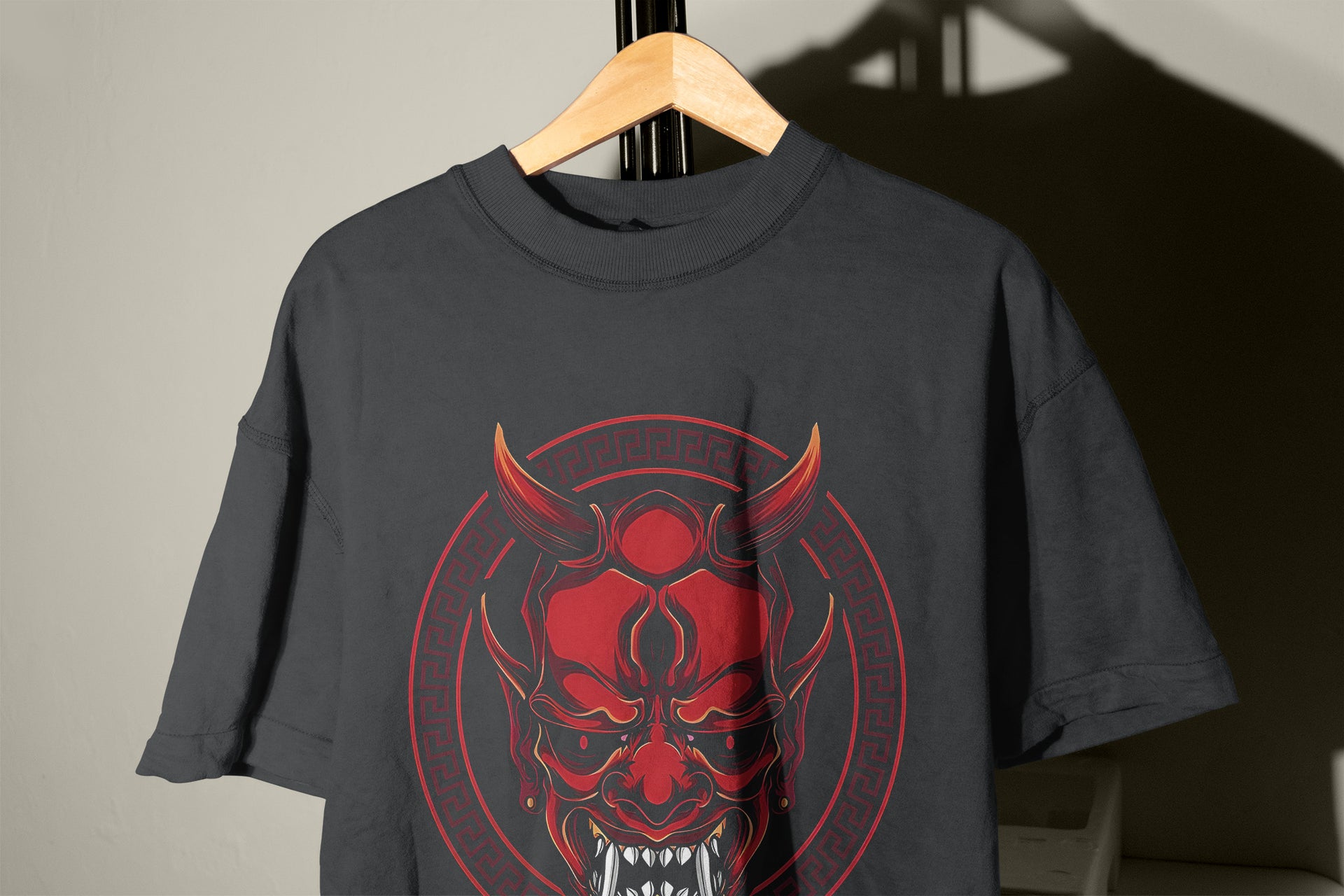 Red Demon Mask T-Shirt – Bold Graphic Demon Shirt