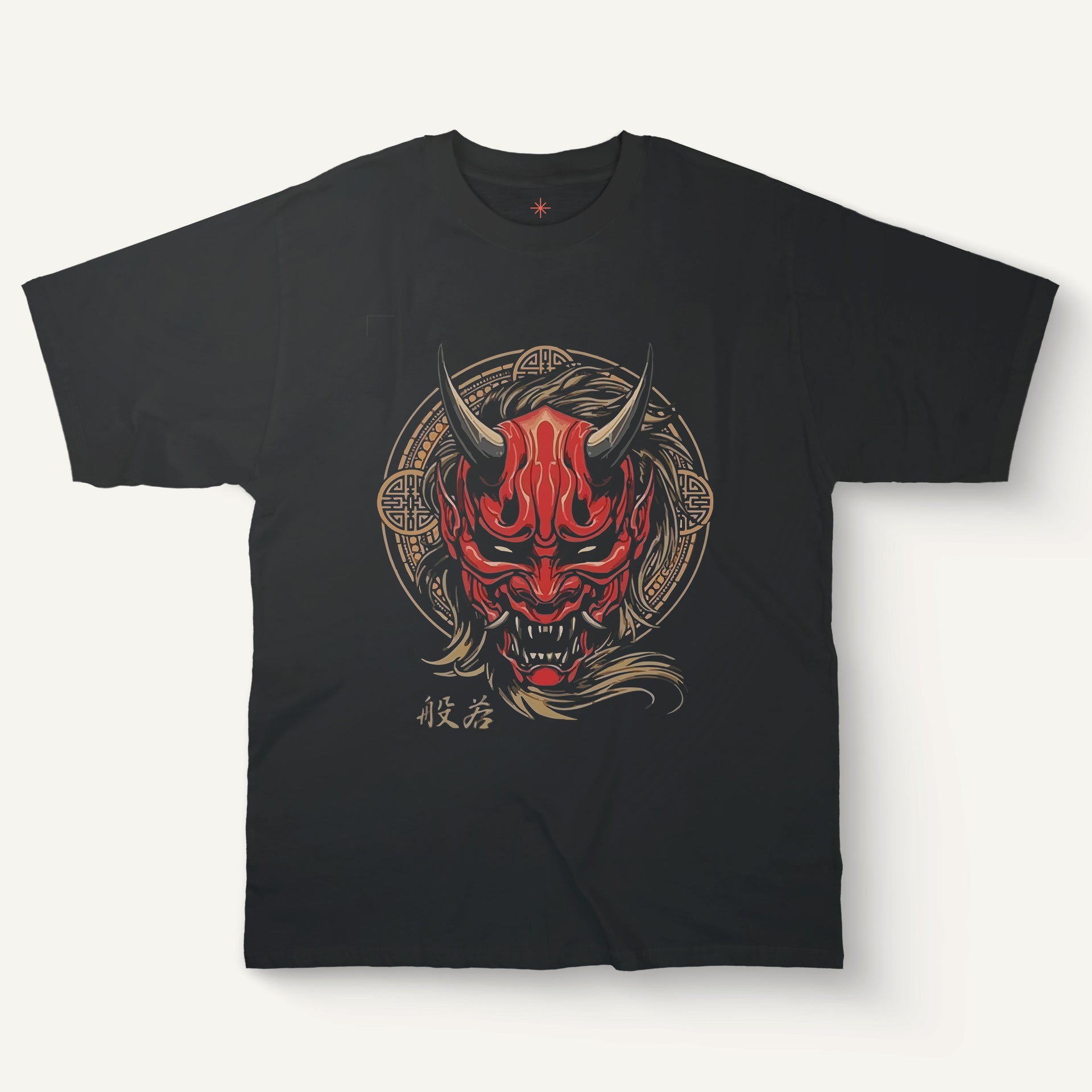 Red Oni Mask T-Shirt – Vintage Demonic Face Shirt