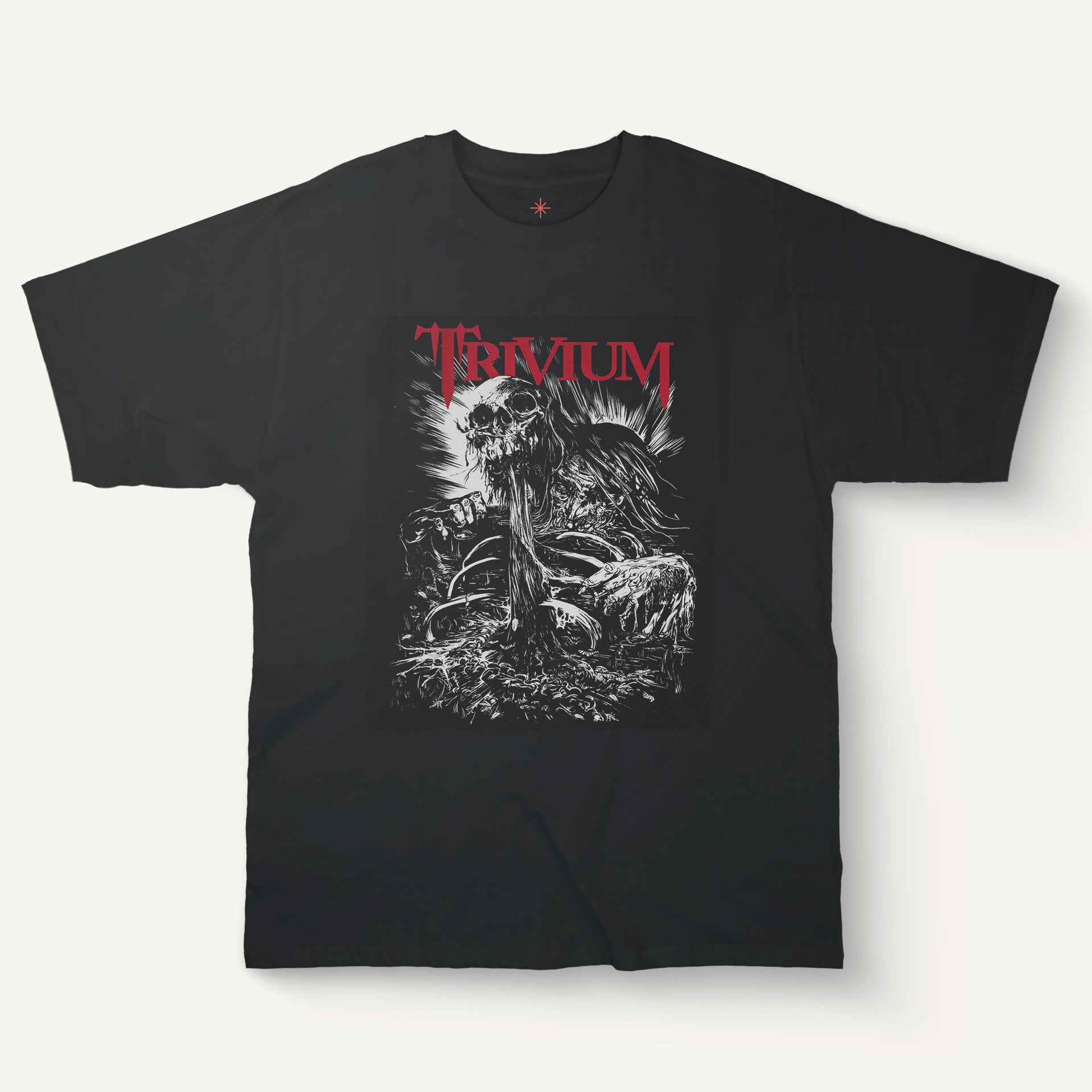 Trivium Horror Skull T-Shirt – Grotesque Black Ooze Shirt